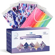 WECARE Individually Wrapped Face Masks, Rainbow Print, 50PK WC-WMN100081-FACE-MASKS-RNBW